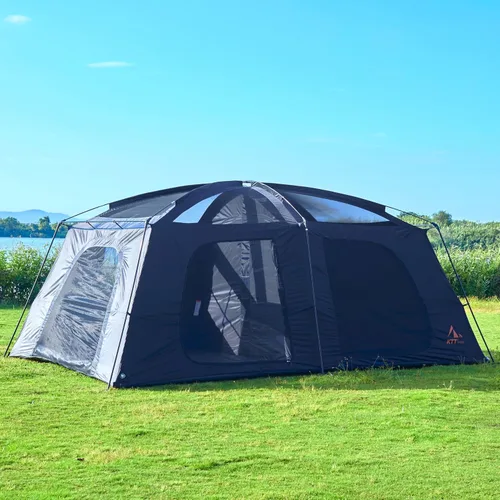 Miniatura 8 de KTT Extra Large Tent 12-14 Person,Family Cabin Tents,2 Rooms,Straight Wall,2 Doors 4 Windows with Mesh,Waterproof,Double Layer,Big Tent for