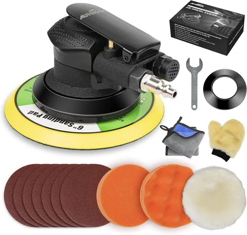 Miniatura 8 de Autolock Lijadora orbital aleatoria de aire de 5 pulgadas, lijadora neumática para coche de palma para pulidora de madera, trabajo de carrocería