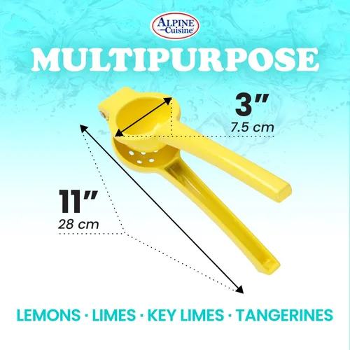 Miniatura 4 de Alpine Cuisine Exprimidor de limón resistente de 2.95 pulgadas – Exprimidor manual de cítricos de aluminio, prensa manual de cítricos, prensa