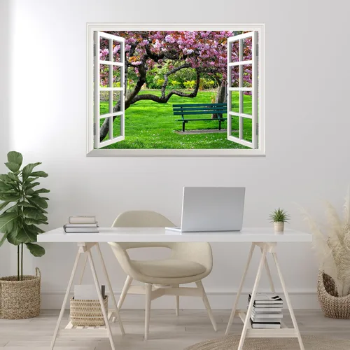 Miniatura 10 de wall26 Adhesivo de pared extraíble/mural de pared Spring on the Plains Creative Window View Decoración de pared - 36 x 48 pulgadas Primavera