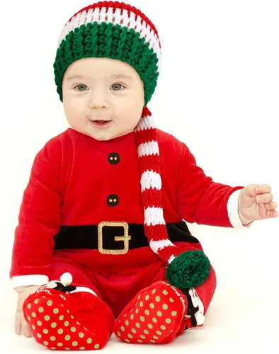 Miniatura 2 de 2 gorros de punto de Navidad con forma de cola larga para niños, gorro de Papá Noel para suministros de Navidad, na