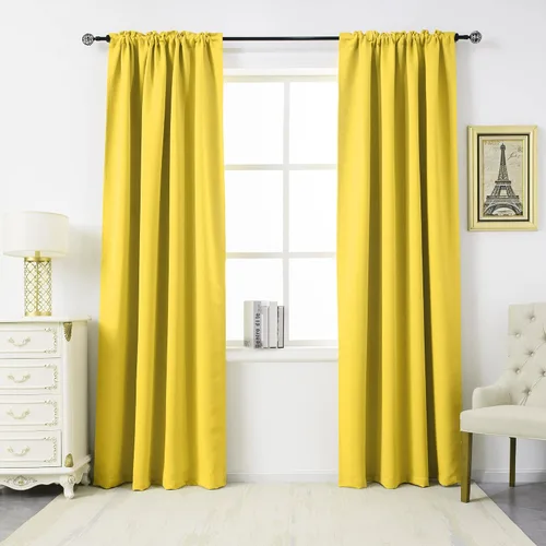 Miniatura 48 de DUALIFE Cortinas opacas de 45 pulgadas de largo, 2 paneles para ventanas pequeñas de dormitorio, aislamiento térmico, bolsillo para barra, cortinas