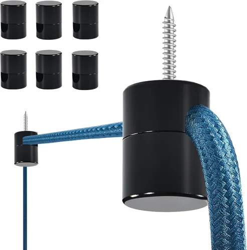 Miniatura 10 de Paquete de 3 Ganchos de Techo Mejorados, Ganchos de Techo Ajustables de Aluminio para Colgar Luces, Gancho Colgante Negro de Servicio Pesado, Gancho
