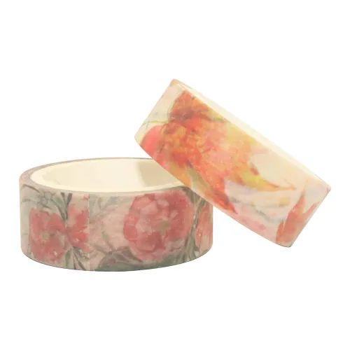 Miniatura 6 de YUBBAEX 10 rollos de cinta Washi con flores de primavera, juego de cintas decorativas para enmascarar (tono cálido)