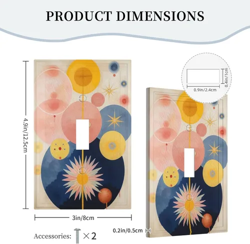 Miniatura 5 de Cubiertas de Interruptor de Luz Artísticas Decorativas Boho Figura Abstracta Interruptor de Pared Único Placa de Interruptor Decorativo Placa