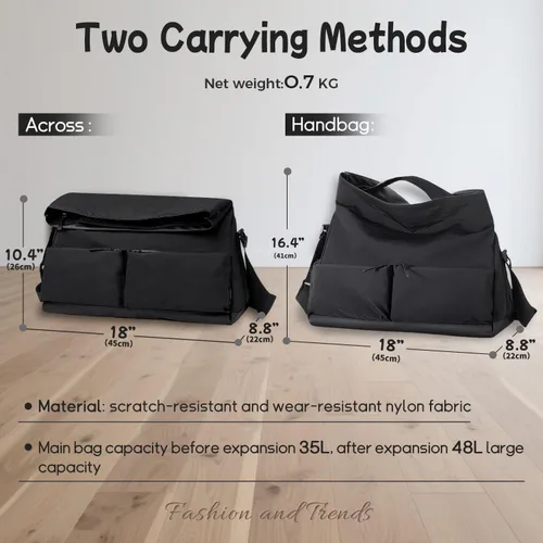 Miniatura 2 de Elegante bolsa de gimnasio deportiva de gran capacidad con separación en seco y húmedo, compartimento para zapatos, bolsa de lona de tela resistente