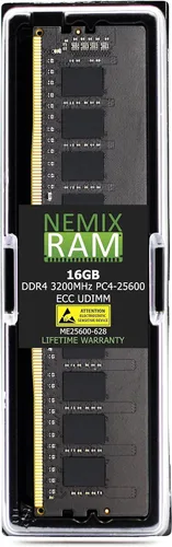 NEMIX RAM 16 GB (1 x 16 GB) DDR4 3200 MHz PC4-25600 2Rx8 1.2V CL22 288-PIN ECC sin búfer UDIMM