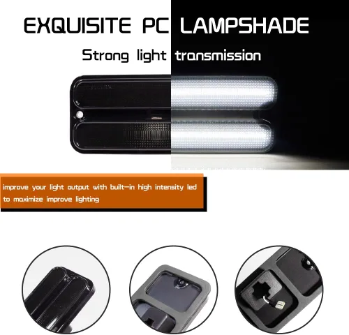 Miniatura 2 de Para 1968 1969 1970 1971 1972 Camiones Pickup Chevy GMC Luces de Marcador Lateral del Parachoques Delantero Blanco Led Lente Ahumada Lentes ahumadas