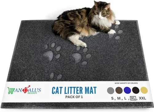 Miniatura 8 de Andalus Tapete Pequeño para Arena de Gatos, Paquete de 1 - Impermeable, Antideslizante y Fácil de Limpiar, Tapete para Caja de Arena de Gatos