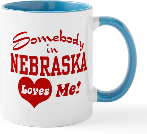 Miniatura 63 de CafePress I Love Nebraska Taza de café de cerámica de 11 oz (11.0 fl oz)