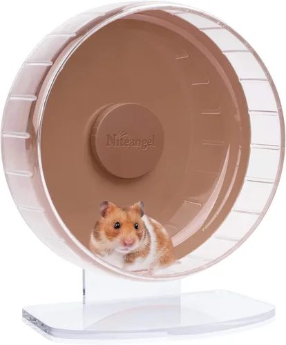 Miniatura 16 de Niteangel - Ruedas de ejercicio supersilenciosas para hámster, con soporte ajustable, para ratones, jerbos u otros animales pequeños