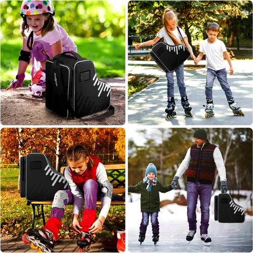 Bolsa de Patines de Gran Capacidad para Adultos con Correa Ajustable para el Hombro - Bolsa de Transporte de Nylon para Patines de Ruedas, Hielo y