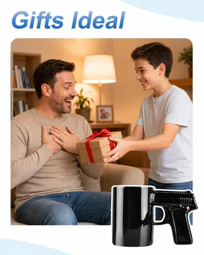 Miniatura 8 de UCEC Taza de café de cerámica inspirada en la pistola, regalo perfecto para hombres, idea de regalo única para el día del padre, taza de café