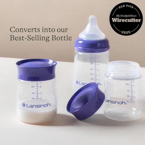 Miniatura 4 de Lansinoh Biberones de Almacenamiento de Leche Materna Paquete de 4 de 5oz Sin BPA y BPS Biberones de Alimentación de Bomba a Almacenamiento