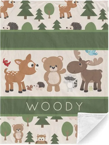 Miniatura 19 de Manta de bebé personalizable con nombre de la selva, manta de bebé personalizada para niños, manta de aventura que espera, manta de forro polar