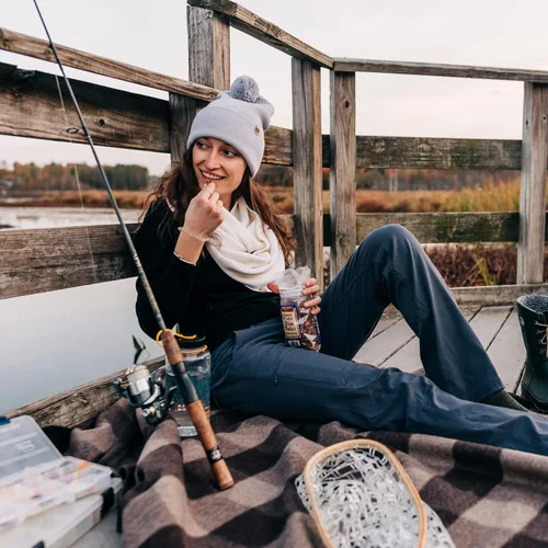 Miniatura 6 de Minus33 - Gorro de punto con pompón de peso medio, 100% lana merina, gorro de invierno