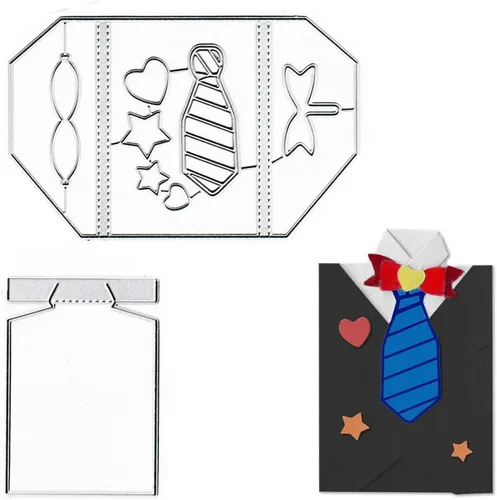Miniatura 8 de Troqueles de corte de metal para mujer, Navidad, Papá Noel, falda de vestido, plantillas en relieve, molde de plantilla para álbum de recortes
