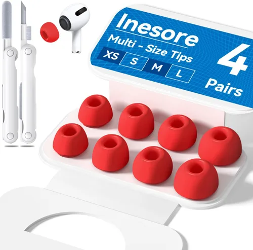 Miniatura 9 de 4 pares de almohadillas transparentes de repuesto para AirPods Pro de 2ª/1ª generación con caja de almacenamiento portátil y bolígrafo limpiador
