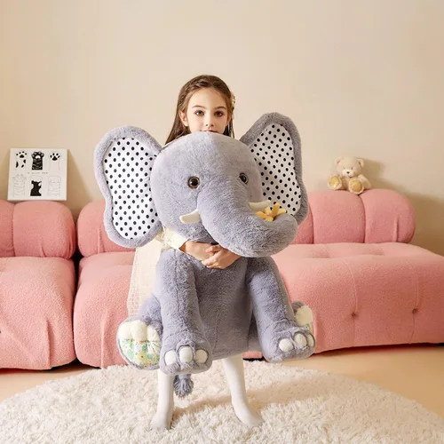 Miniatura 5 de Juguete de peluche de elefante gigante, juguete suave, grande Jumbo de 25 pulgadas, lindo tamaño grande, enorme peluche esponjoso, regalos
