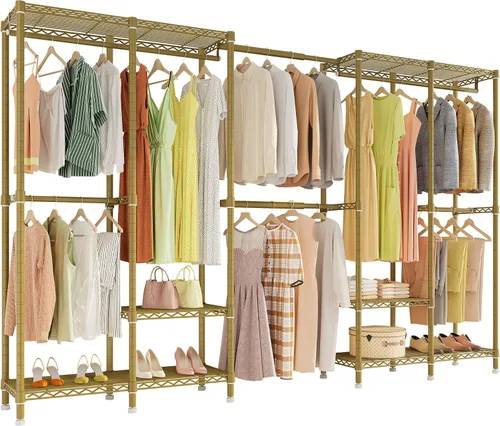 Miniatura 10 de Higeego H5 Pro - Perchero de ropa resistente, perchero independiente, armario para colgar ropa, organizador portátil con barras de suspensión Negro