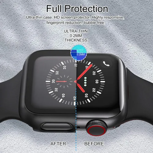 Miniatura 7 de EDIMENS Paquete de 2 fundas rígidas de policarbonato compatibles con Apple Watch Series 6, SE, 5/4 de 1.575 pulgadas, para mujeres y hombres, funda