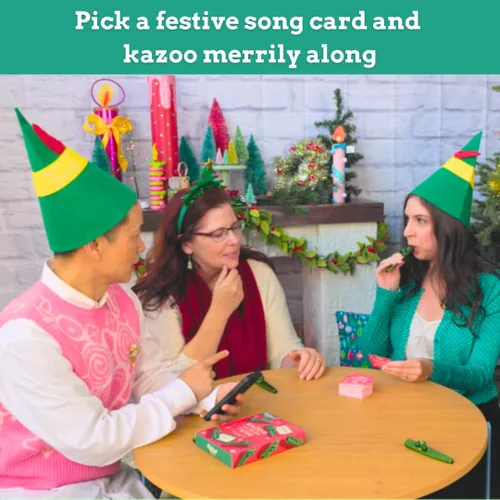 Miniatura 3 de Kazoo That Festive Tune Juego navideño para la familia No se requiere talento musical Incluye 4 kazoos y 100 canciones festivas