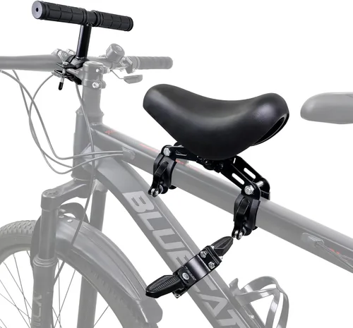 Asientos de bicicleta montados en la parte delantera para niños, asiento de bicicleta para niños de 2 a 5 años (negro)