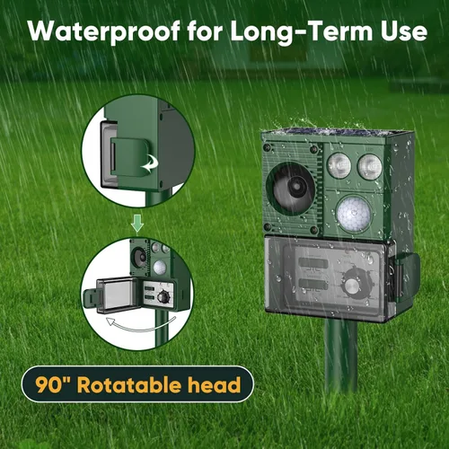 Miniatura 7 de 2026 Upgraded Solar Ultrasonic Animal Repellent, Deer Repellent Devices Cat Repellent Outdoor Squirrel Repellent Dog Raccoon Skunk Rabbit Rodent