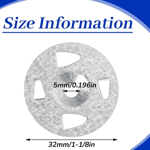 Miniatura 2 de Arandelas para la instalación de paneles de placas de espuma de 1-1/8 pulgadas de acero galvanizado para fijación y montaje (80 piezas)