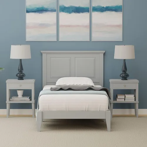 Miniatura 15 de Glenwillow Home Cama de plataforma de madera maciza estilo cabaña en tamaño matrimonial - Cereza clásica