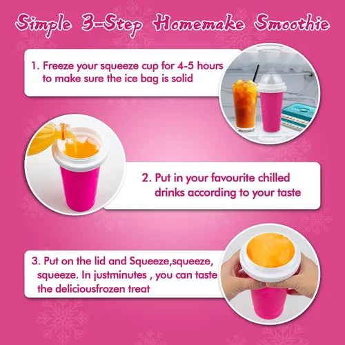 Miniatura 3 de 3 Vasos Hacedores de Granizados DIY – Vasos Mágicos de Smoothies Congelados Rápidos para Batidos de Leche Caseros y Hacedor de Helado, Vaso