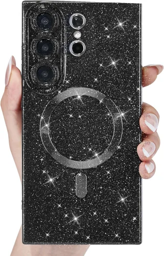 Miniatura 39 de Svanove Funda magnética con purpurina para Samsung Galaxy S22, compatible con Magsafe Cute, brillante, brillante, estética, dura y brillante
