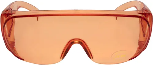 Miniatura 2 de Calabria 1003 Gafas de seguridad grandes que se ajustan sobre anteojos graduados Fitover para hombres y mujeres, envolventes, tintadas, Naranja