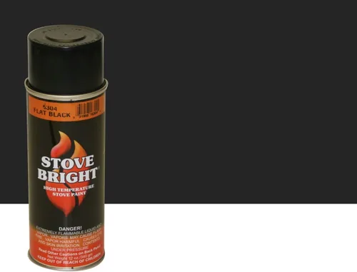 Pintura en aerosol Stove Bright de alta temperatura, metálica, hasta 1200 grados, 12 onzas (paquete de 1), 6304 - negro liso sin brillo 6304 - Negro