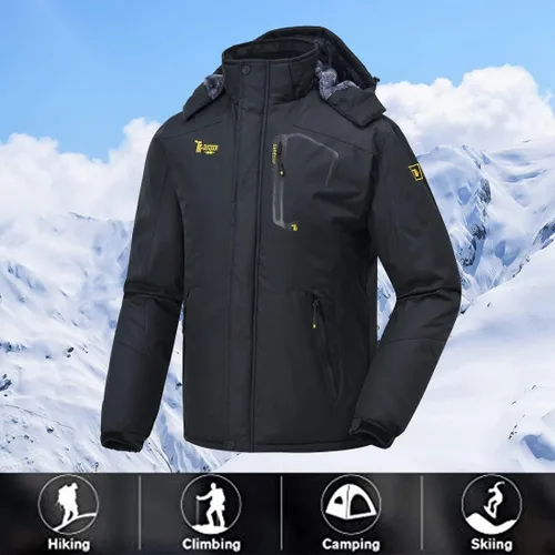 Miniatura 5 de JINSHI - Chaqueta de esquí para hombre, tejido polar, impermeable, rompevientos, M