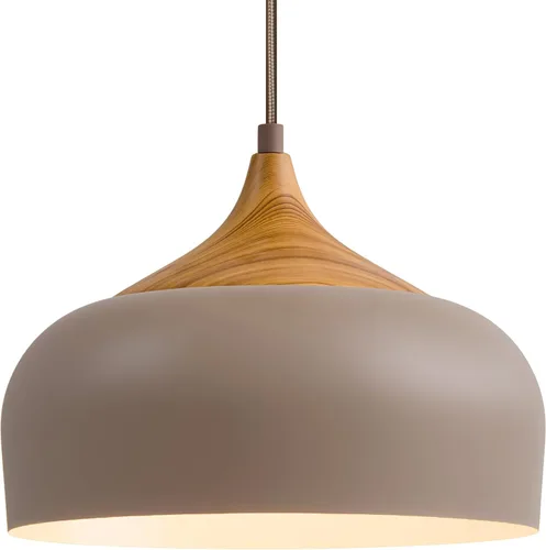 Miniatura 12 de ELYONA Lámpara colgante japonesa moderna de 12 pulgadas para isla de cocina, lámpara colgante de granja con pantalla de metal de grano de madera