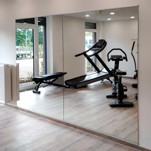 JAMBALAY Espejo de cristal templado para el gimnasio en casa, 2 piezas de 48 x 30 pulgadas, espejos grandes de cuerpo completo HD para baile, yoga,
