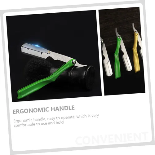 Miniatura 7 de Beavorty 2 unids mango ergonómico Barber Razor Blade Holder Barber Shop Blade Holder para el hogar