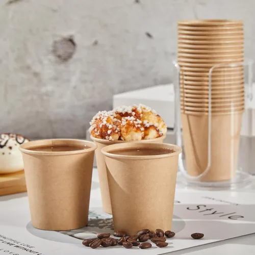Miniatura 6 de SIUQ Paquete de 400 vasos de papel kraft de 5 onzas, vasos de baño desechables, mini vasos para enjuague bucal, vasos para bebidas calientes/frías