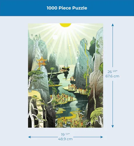 Miniatura 4 de New York Puzzle Company - Victo Ngai Country Prayer - Rompecabezas de 1000 piezas para noches de juego familiares por Victo Ngai País Oración 1000