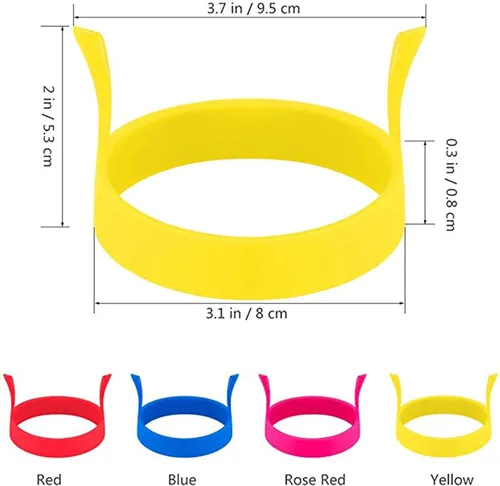 Miniatura 3 de Anillo de huevo hidrofóbico, 4 anillos redondos antiadherentes con doble asa, molde de silicona fácil de limpiar, para huevos fritos o escalfados