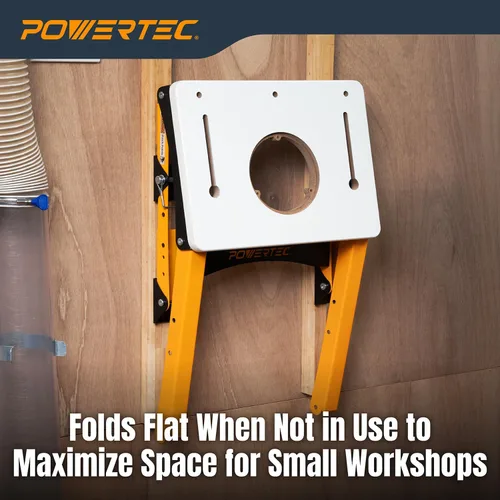 Miniatura 8 de POWERTEC Soporte de Mesa Plegable para Enrutador – Base de Estación de Trabajo de Altura Ajustable para Mesas de Enrutador de Recorte de 11-1/2" x