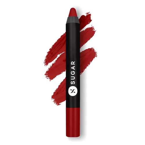 Miniatura 19 de SUGAR Lápiz labial Matte as Hell para mujeres Dura hasta 12 horas Lápiz labial con sacapuntas 2.8gm - 01 Scarlett O'Hara