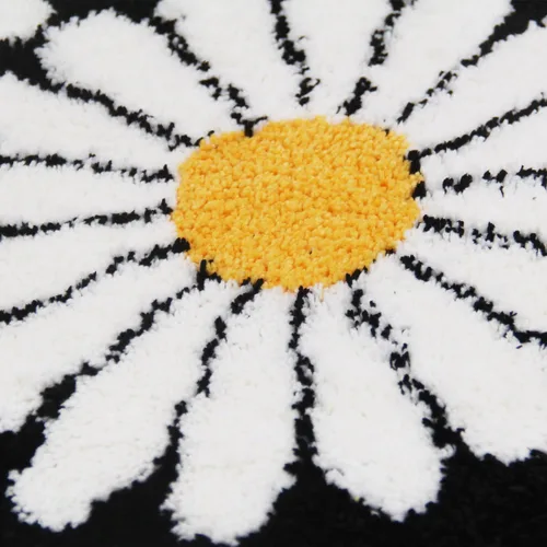 Miniatura 7 de Alfombra de baño de flores negras, alfombra de baño floral, bonita alfombra de baño de plantas, tapetes de baño de microfibra lavables para baño