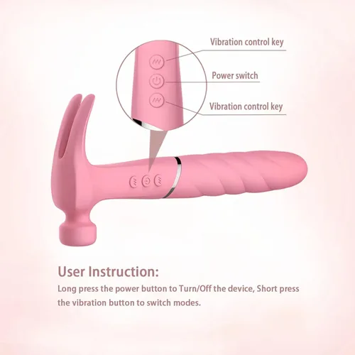 Miniatura 3 de Vibrador Punto G Martillo de doble cabeza Martillo vibrador huevo vibrante Mujer Juguetes sexuales para adultos Masturbándose Juguetes sexuales