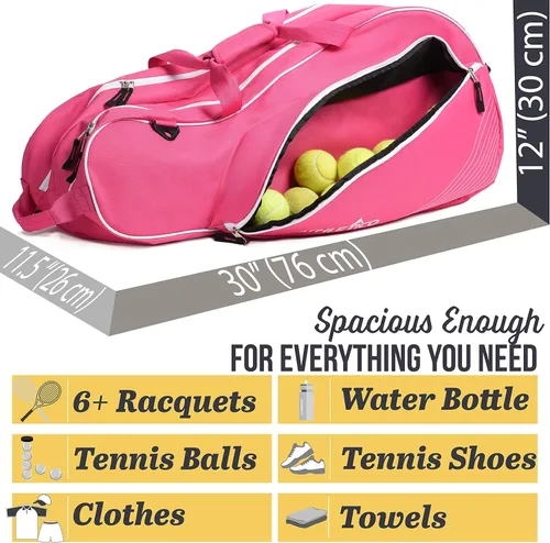Miniatura 4 de Athletico - Bolsa de tenis y raqueta de raquetbol - Bolsas de tenis para mujeres y hombres para sostener raquetas de tenis, raquetas de raquetbol