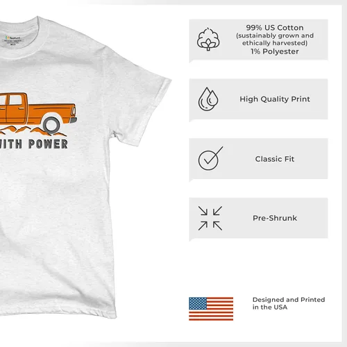 Miniatura 70 de Tee Hunt Camisetas gráficas y camisetas sin mangas para hombre Roll with Power Pickup Truck