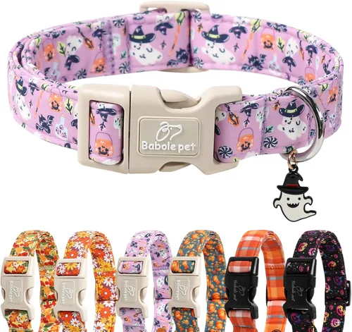 Miniatura 8 de Collar de otoño para perro, lindo collar de cachorro con hojas de otoño, ligero, cómodo, ajustable, para mascotas pequeñas, medianas y grandes