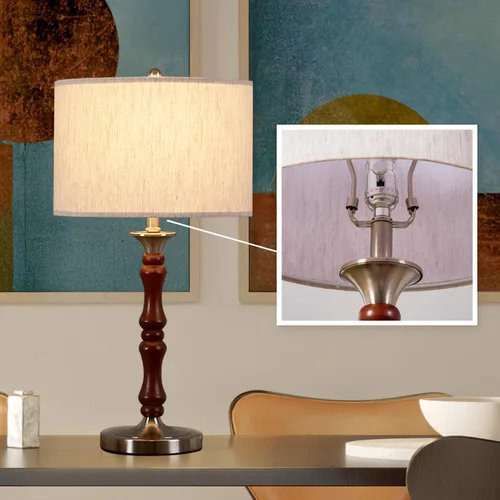 Lámpara de mesita de noche para dormitorio, lámpara de escritorio moderna con interruptor regulable y bombilla, lámpara de luz minimalista con