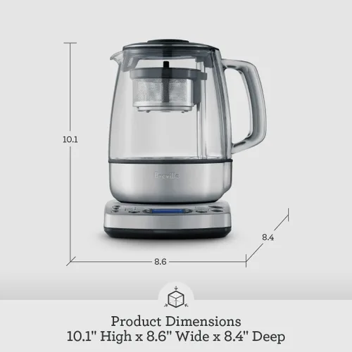 Miniatura 7 de Breville BTM800XL Preparador de Té Infusor y Hervidor de Agua, 51 onzas, Acero Inoxidable Cepillado y Vidrio